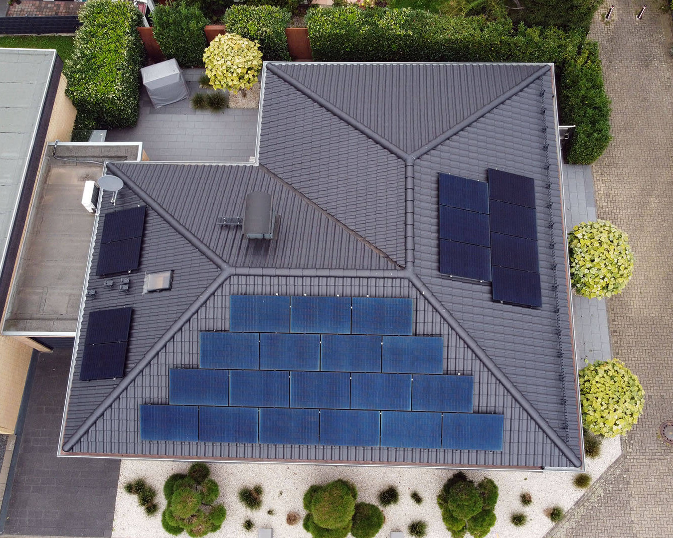 Private Immobilie mit Photovoltaik Anlage zur Gewinnung von Solarstrom